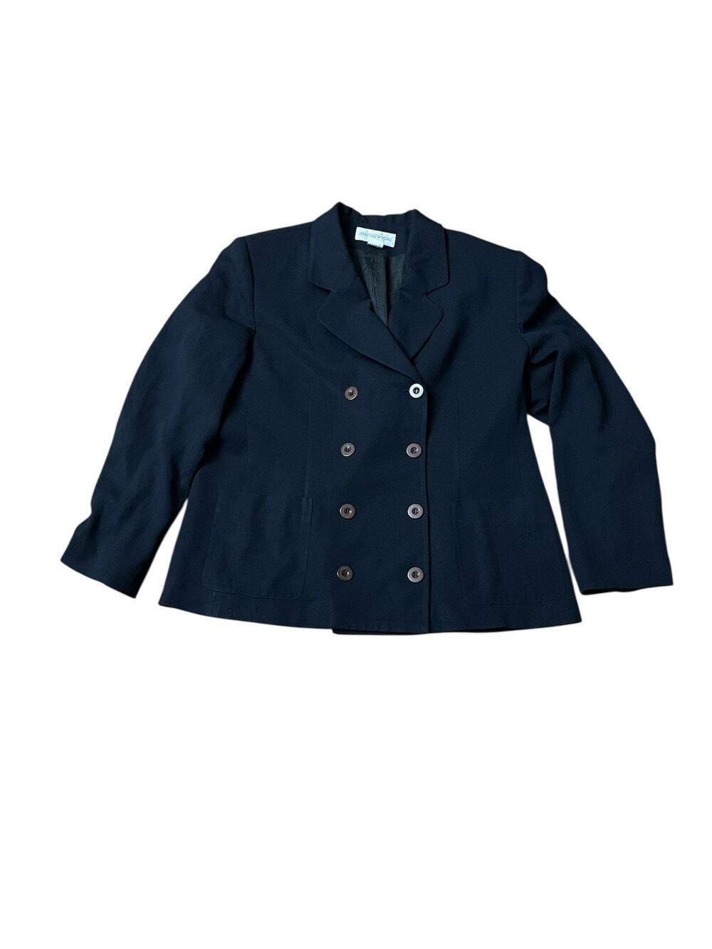 Jones New York Women’s Black 4 Button Blazer Size 16 Shoulder Pads Lined
